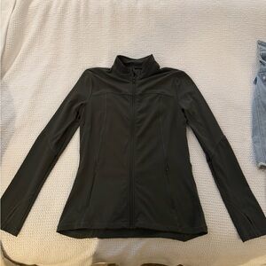 Dark Green Athleisure Zip Jacket